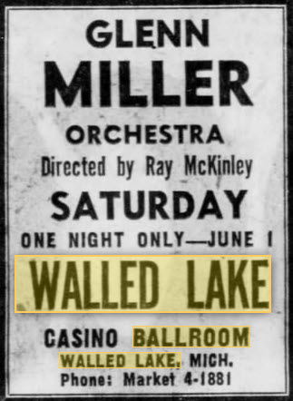 Walled Lake Dance Pavillions - 29 May 1957 Ad